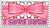 pink bow with text saying i love bows